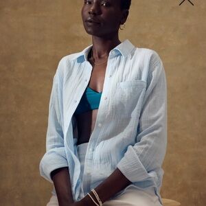 Quince 100% Organic Cotton Gauze Long Sleeve Shirt